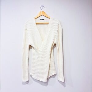 SHEIN‎ Cream ribbed knit tunic top | Cozy minimalist | Size 12